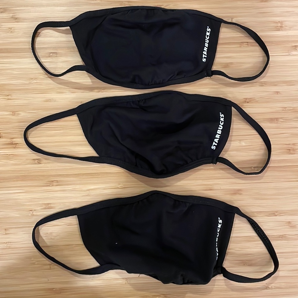 Starbucks Black face mask, new, size M/L  lot of 3 NEW NEVER WORN